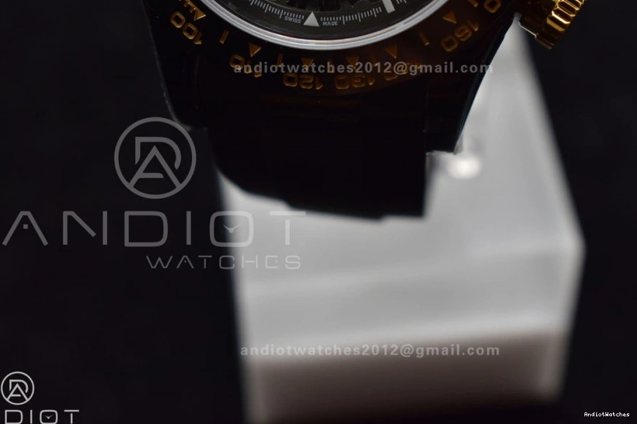 Daytona 523 SA Rubber PVD Black Strap Ceramic Gold Skeleton on Dial Edition Best Blaken GETF Bezel Colorful 1116